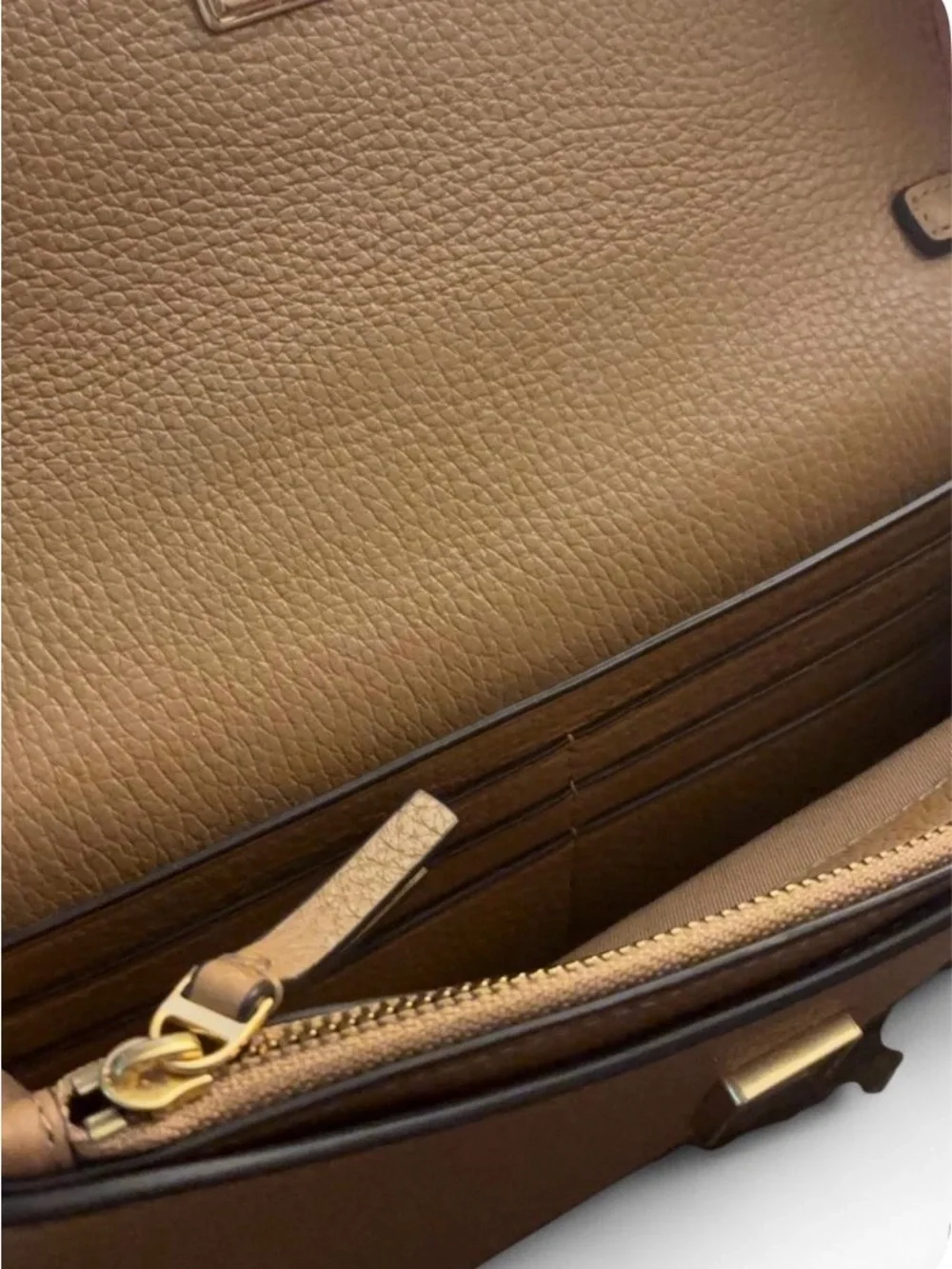 Tory Burch Saddle Crossbody Bag in Brown with Gold Hardware